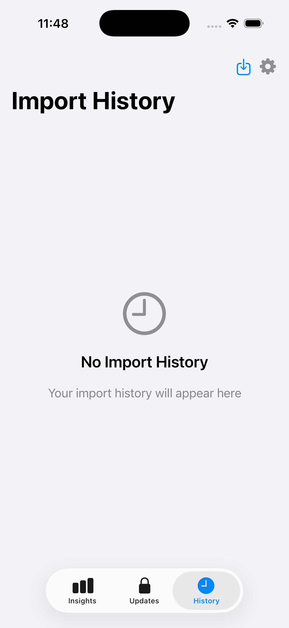 History Screen
